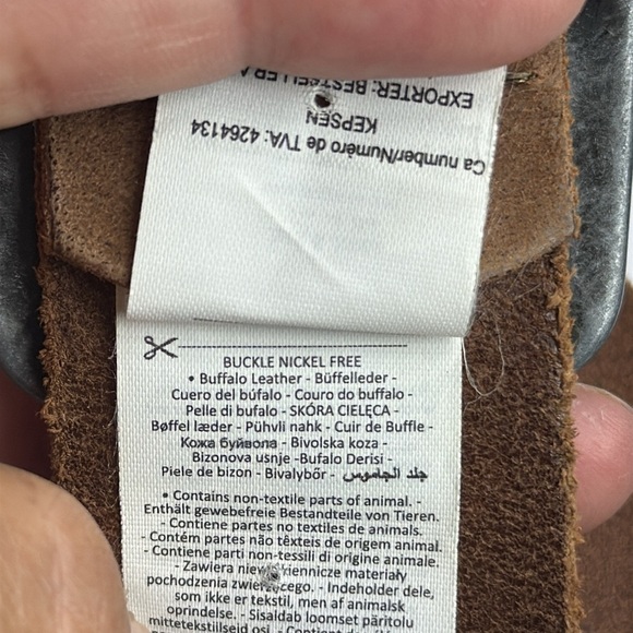 (H) Jack & Jones Men's Vintage Buffalo Leather Belt,Made in Italy, Brown,Size 85 - Picture 11 of 14